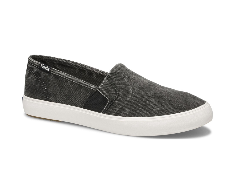 Keds Slip Ons Damen Schwarz - Clipper Washed Solids - UTN-840725